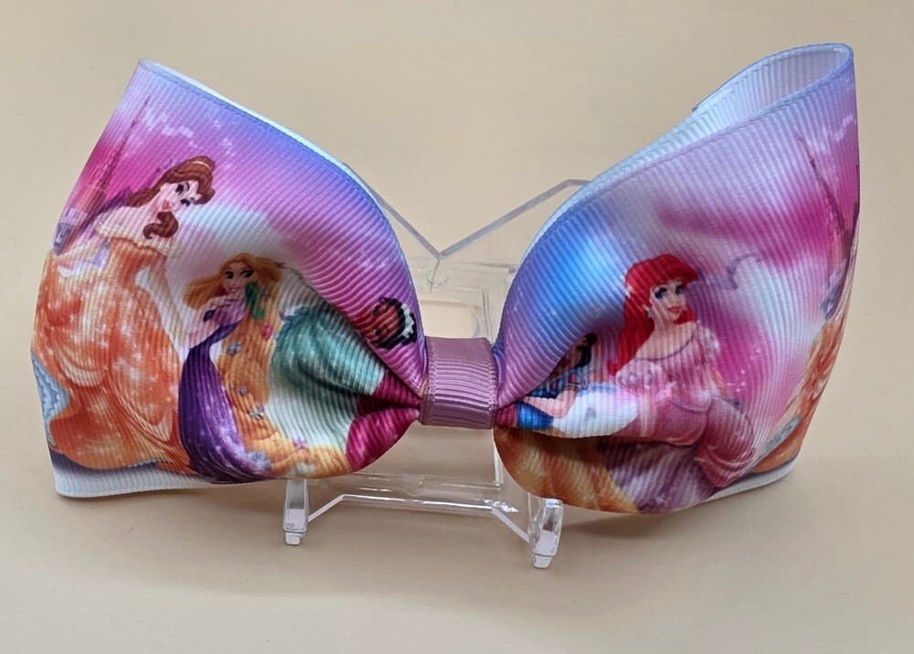 Disney Princess Hair Bow Pink Purple Girls Hair Clip Accessory